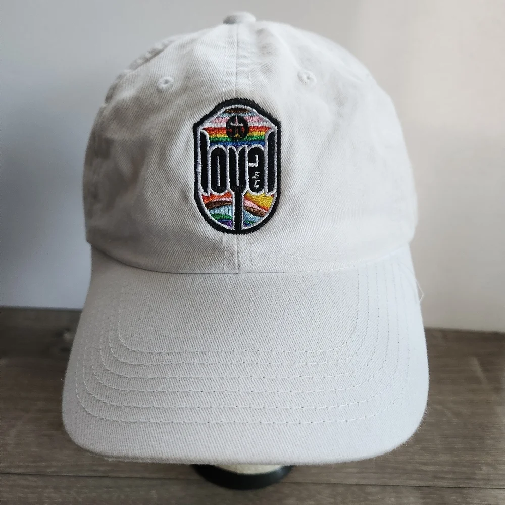 San Diego Loyal SC 2023 Pride SGA White Adjustable Strapback‎ Hat Cap USL Soccer